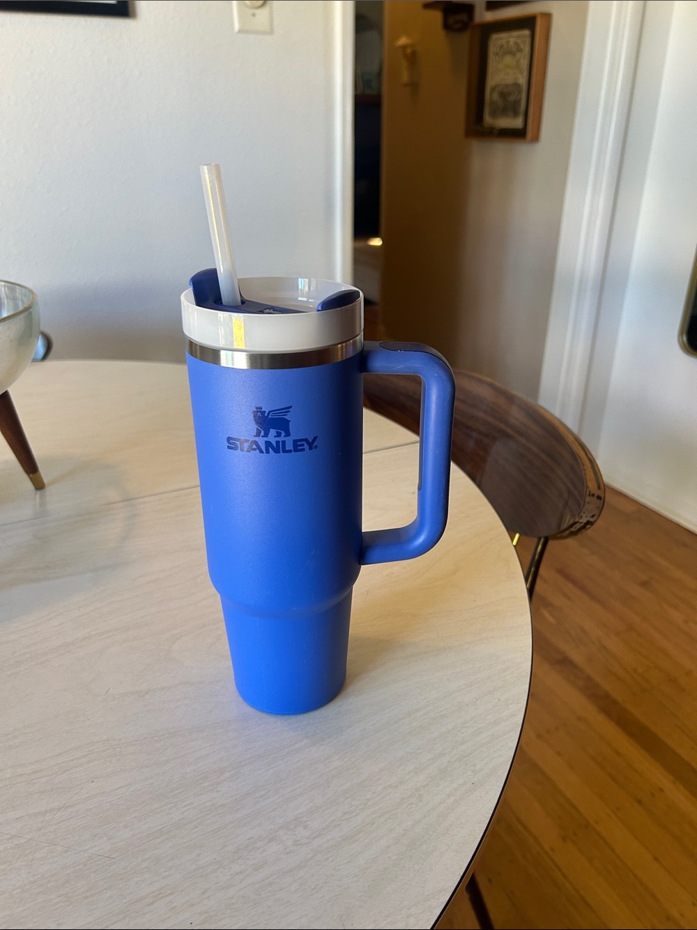 Stanley Blue Insulated Tumbler with Handle and Straw